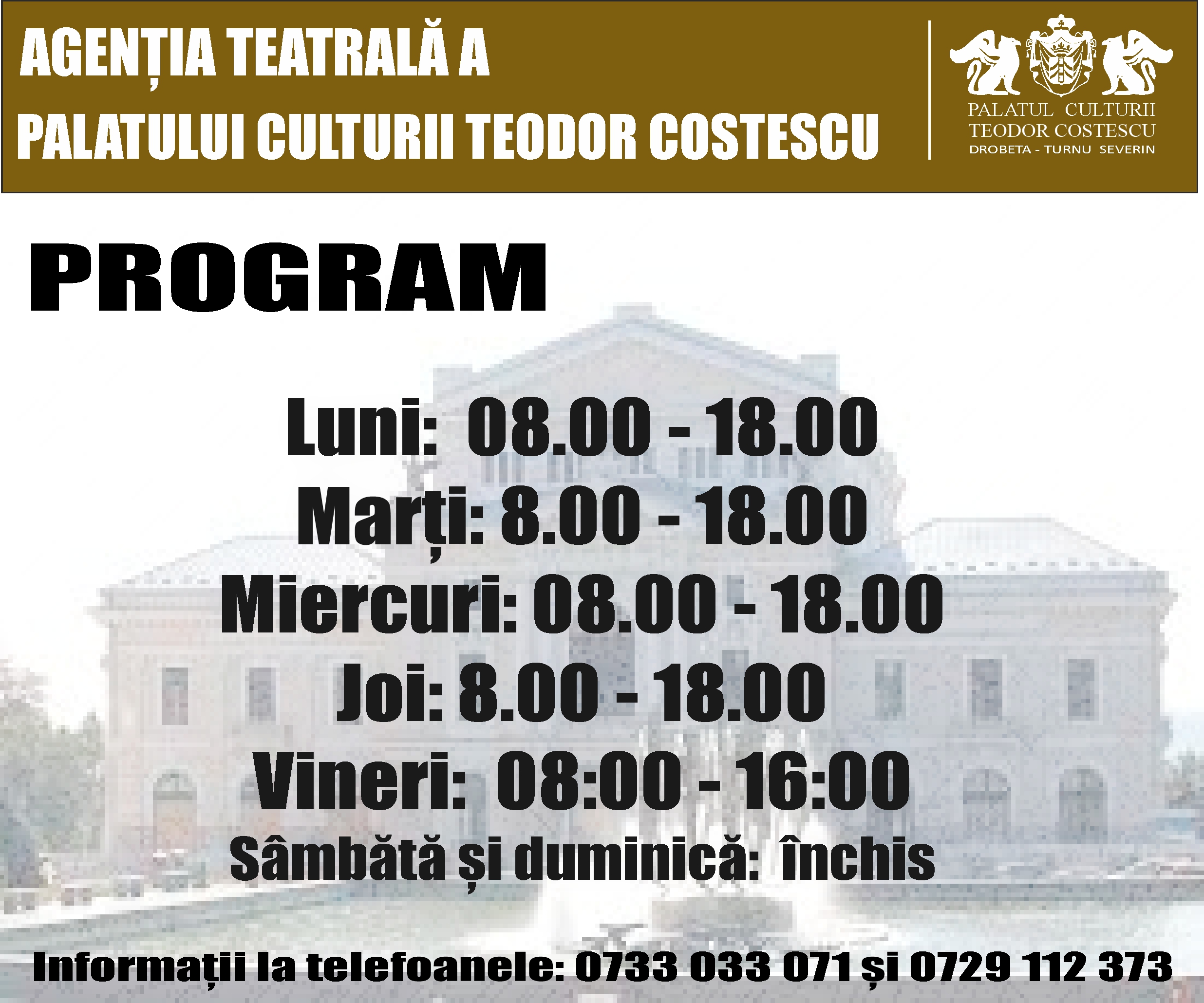 program agentia teatrala